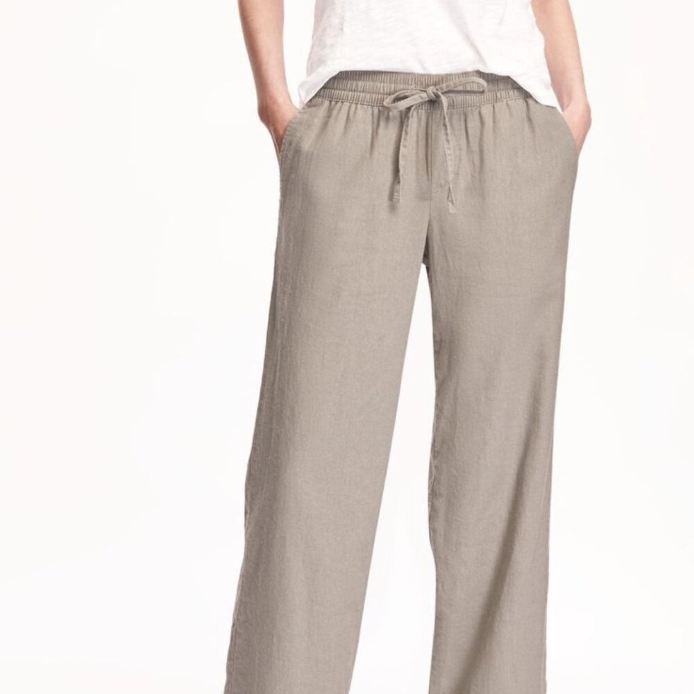 Mid-Rise Linen-Blend Pants for Women - Regular length - Old Navy
